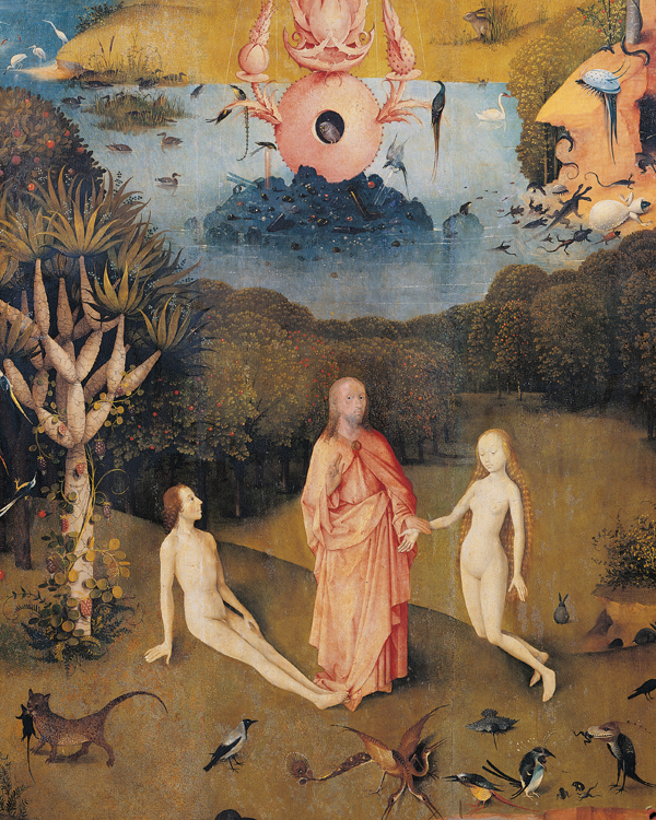 Hieronymus Bosch, Trittico del Giardino delle delizie. Il giardino dell’Eden (1480-1490 circa), olio su tavola, pannello di sinistra. Madrid, Museo del Prado (Mondadori Portfolio/Electa/Remo Bardazzi)